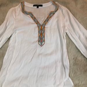 White shirt with pattern collar